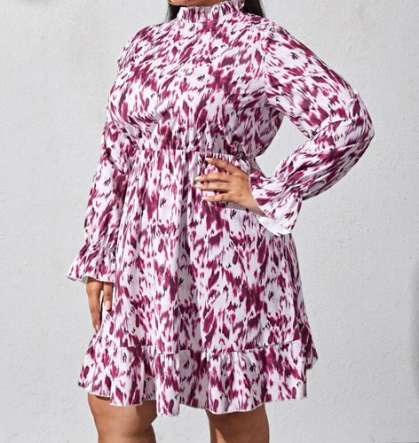 Magenta tie-dye dress